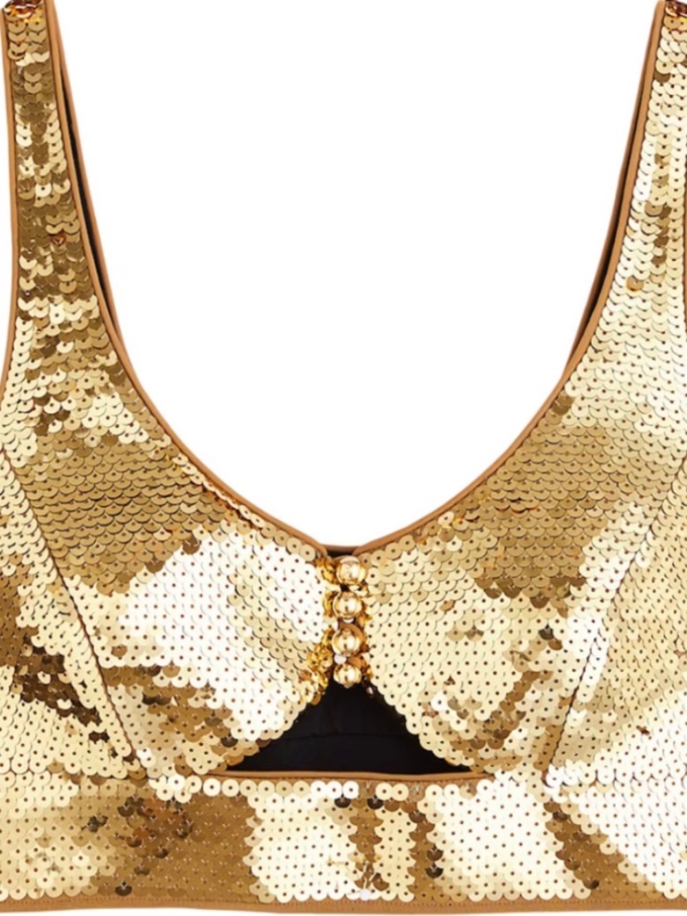 H&M x Paco Rabanne Gold Sequin Crop Top - Picture 3 of 9